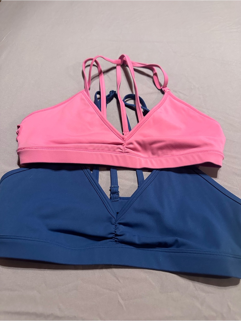 Women’s Pink and Navy Strappy Sports bra Tops - small